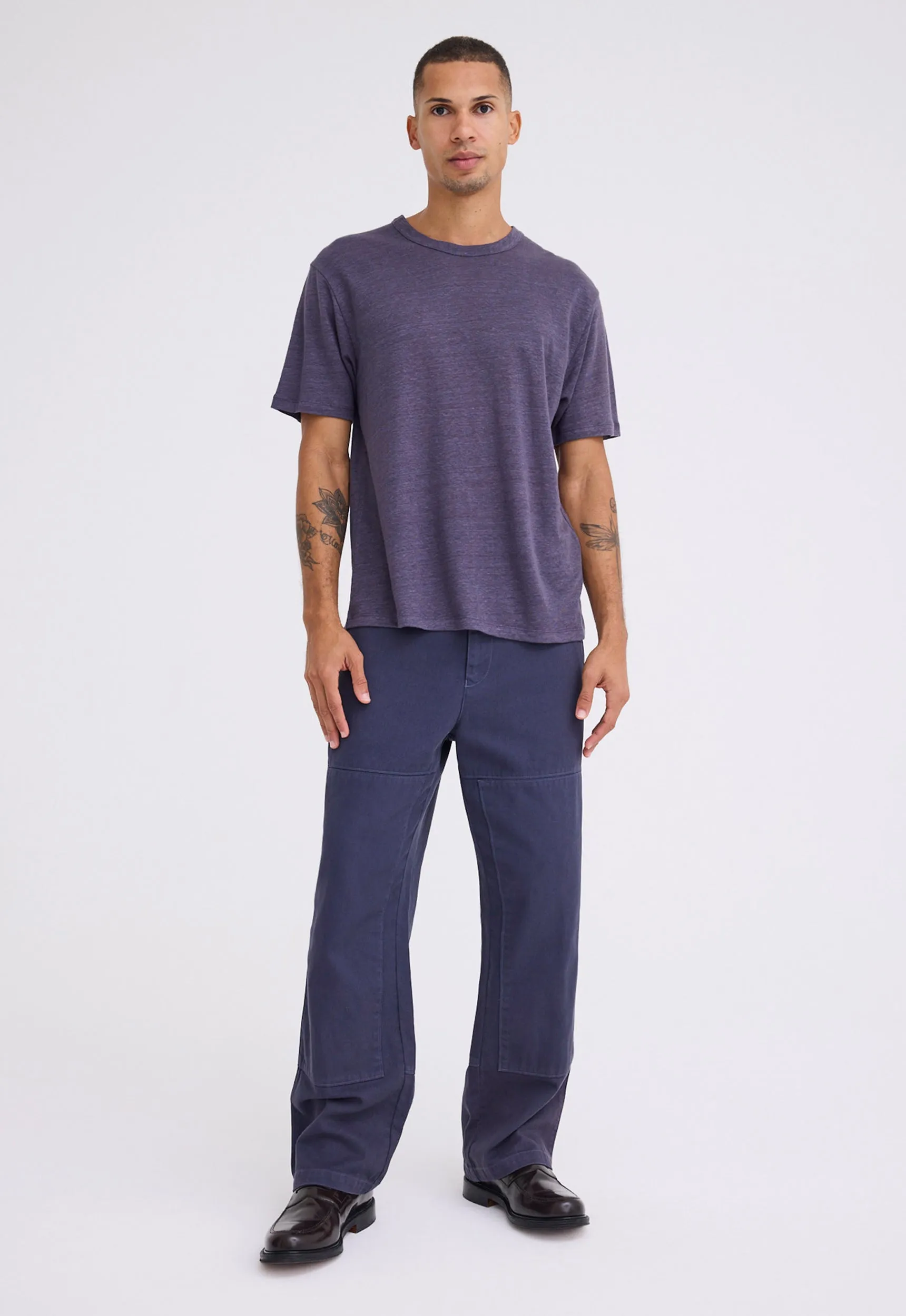 Line Linen Tee - Sly Blue